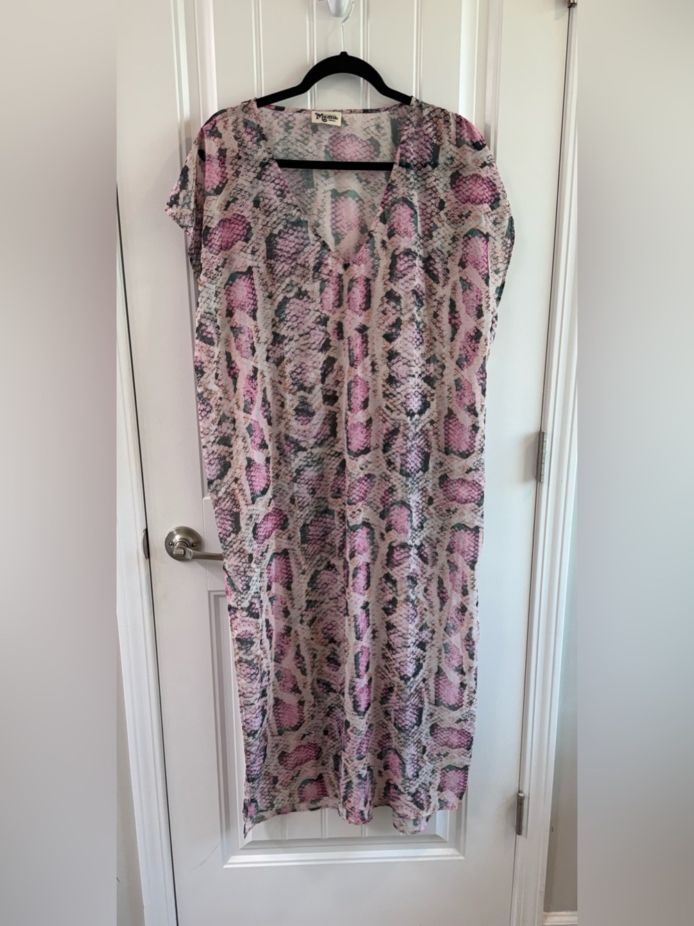 Show Me Your Mumu Shelly Maxi Dress Swim Cover Up Snakeskin Size S